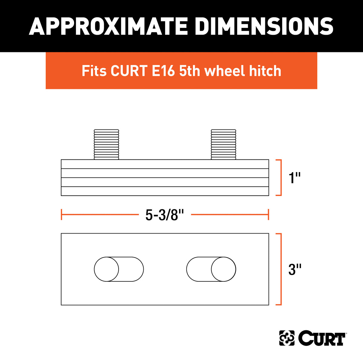 CURT 16991 E16 5th Wheel Wedge Kit for Rotating Pin Box