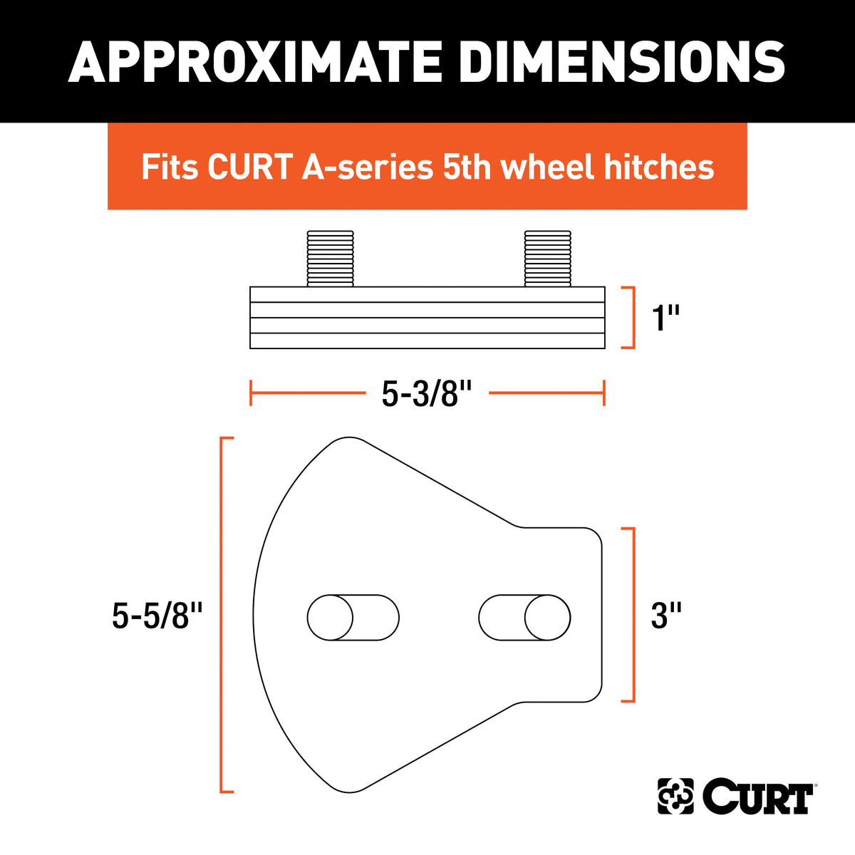 CURT 16992 A-Series 5th Wheel Wedge Kit for Rotating Pin Box