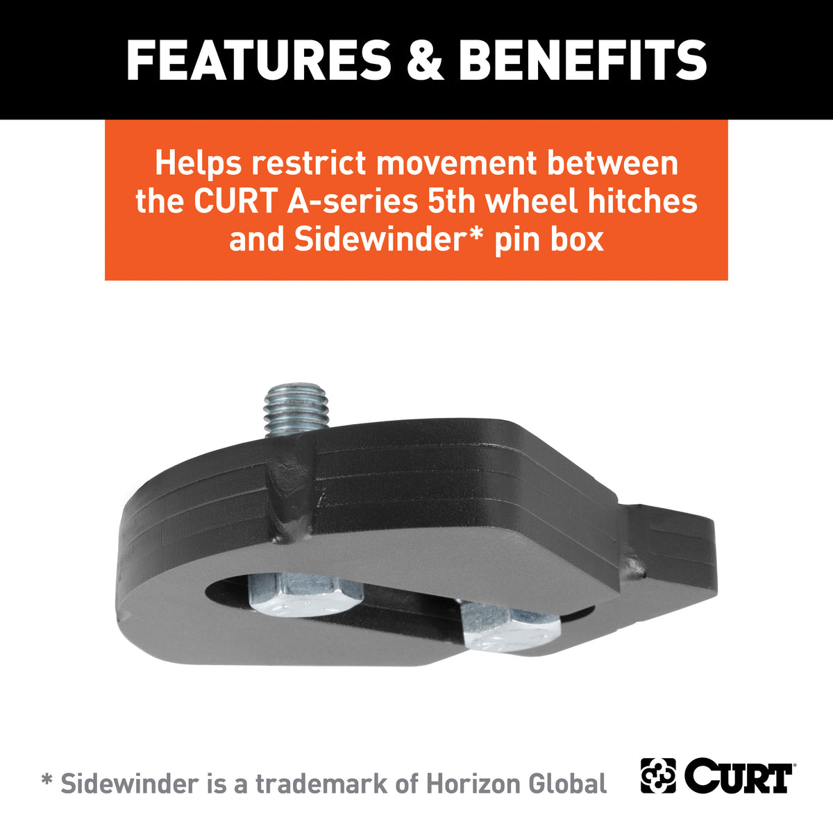 CURT 16992 A-Series 5th Wheel Wedge Kit for Rotating Pin Box