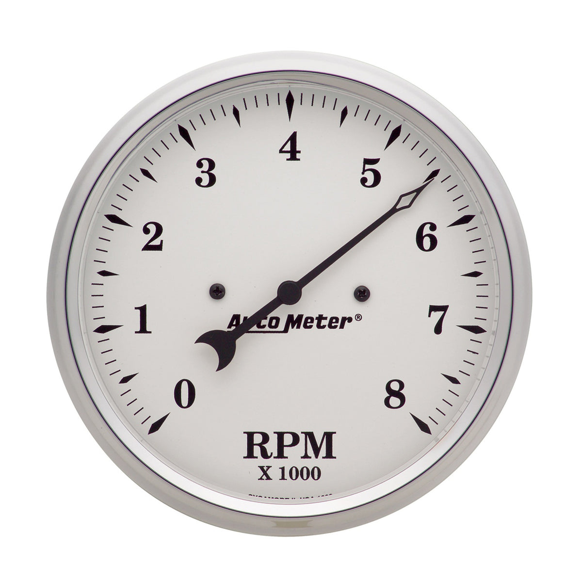 Autometer 5 inch 8000rpm In-Dash Old Tyme Tachometer - White - 1699
