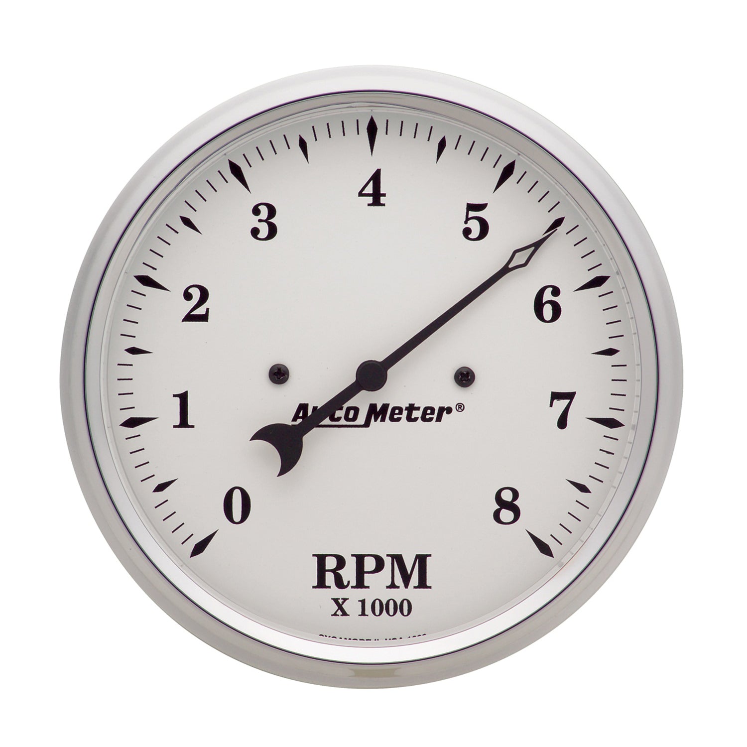 Autometer 5 inch 8000rpm In-Dash Old Tyme Tachometer - White - 1699