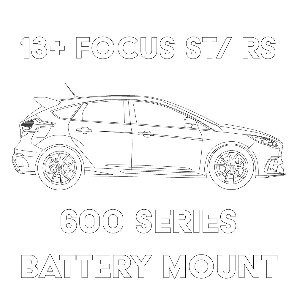 Mele Design - 2013+ Ford Focus ST/RS Battery Mount for 2013-2018 Ford Focus ST - angle view
