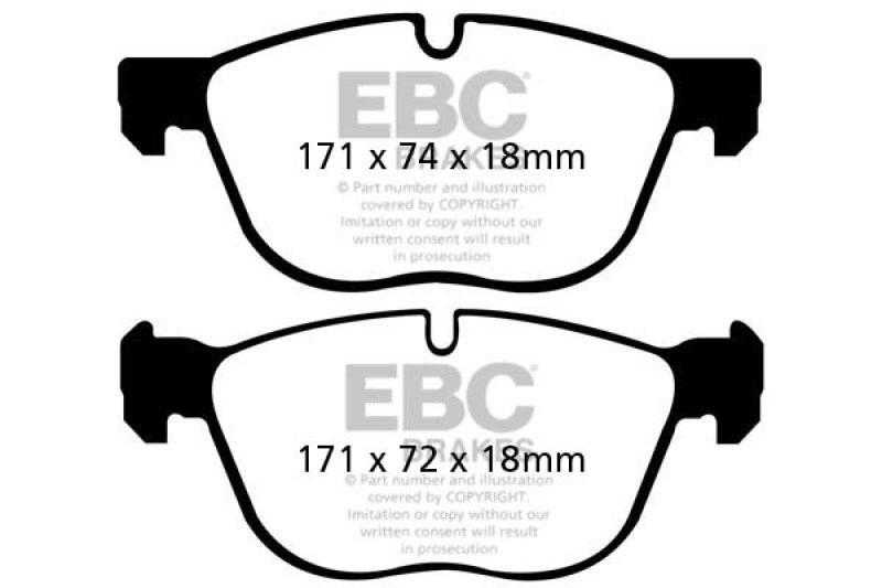 EBC 07-10 BMW X5 3.0 Yellowstuff Front Brake Pads - DP41938R