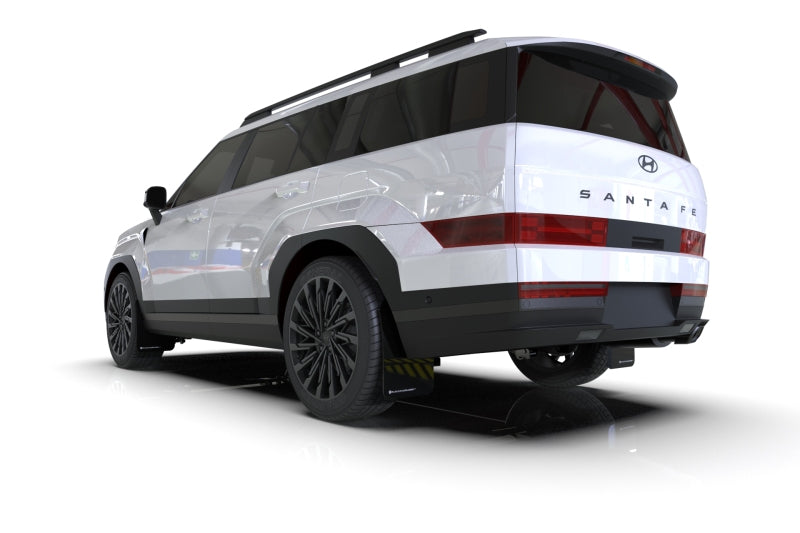 Rally Armor 2024+ Hyundai Santa Fe Black Mud Flap w/ White Logo - MF118-UR-BLK-WH