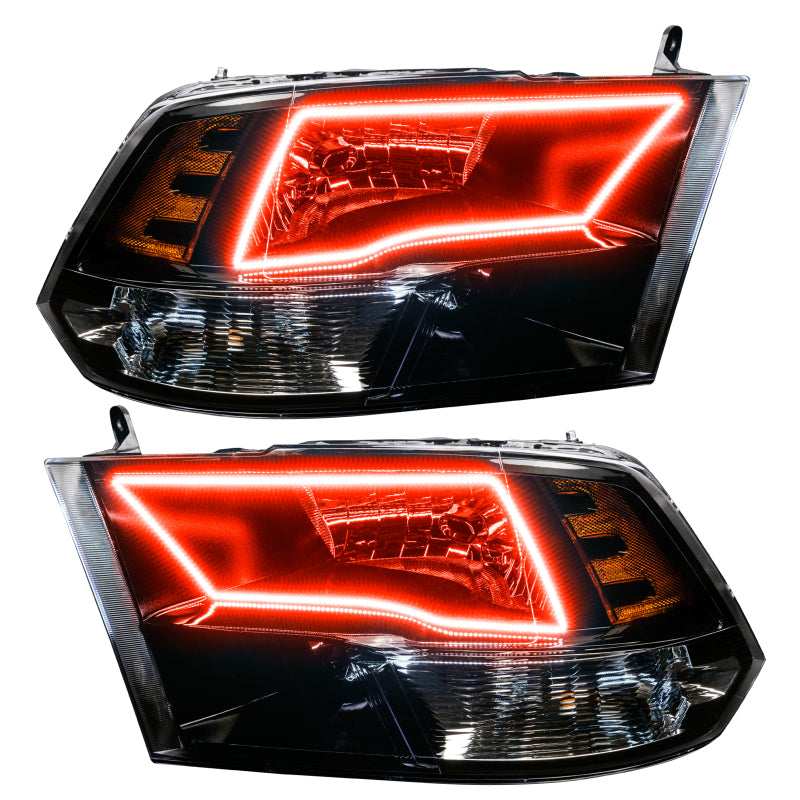 Oracle 09-17 RAM 1500 TRX/SLT Quad Pre-Assembled Headlights - Blk Housing - ColorSHIFT SEE WARRANTY - 7121-330