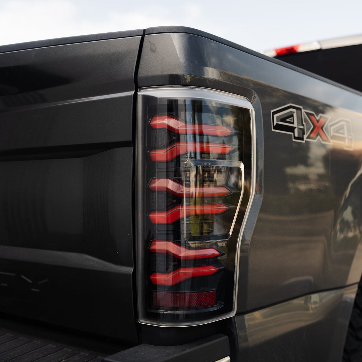 AlphaRex 17-19 Ford F150/F250/F350 LUXX LED Taillights - Alpha Black - 659090 for 2017-2019 Ford F 150 - front view