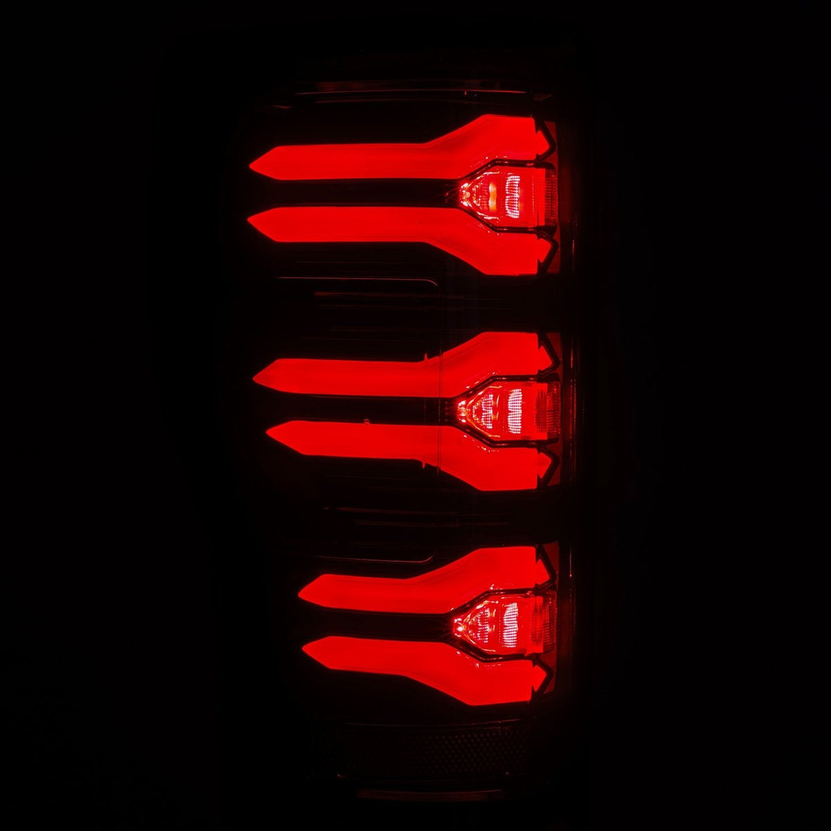 AlphaRex 17-19 Ford F150/F250/F350 LUXX LED Taillights - Black-Red - 659092 for 2017-2019 Ford F 150 - close-up