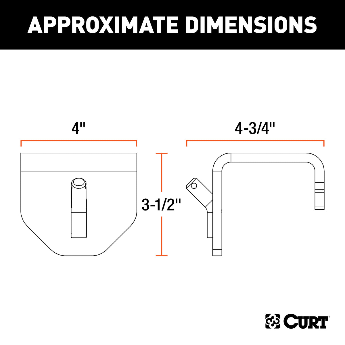 CURT 17003 Weight Distribution Hitch Clamp-On Hookup Brackets