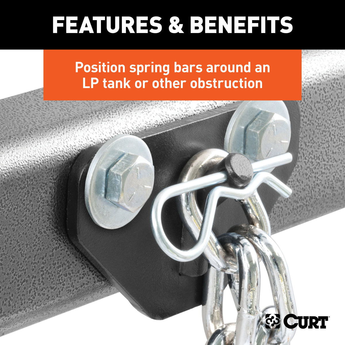 CURT 17005 Weight Distribution Hitch Bolt-On Hookup Brackets