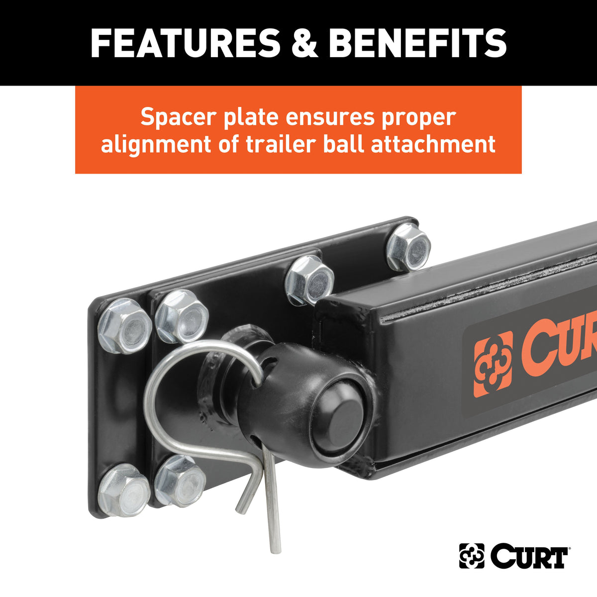 CURT 17063 Round Bar Weight Distribution Hitch with Integrated Lubrication and Sway Control, Up to 14K, 2-In Shank, 2-5/16-Inch Ball