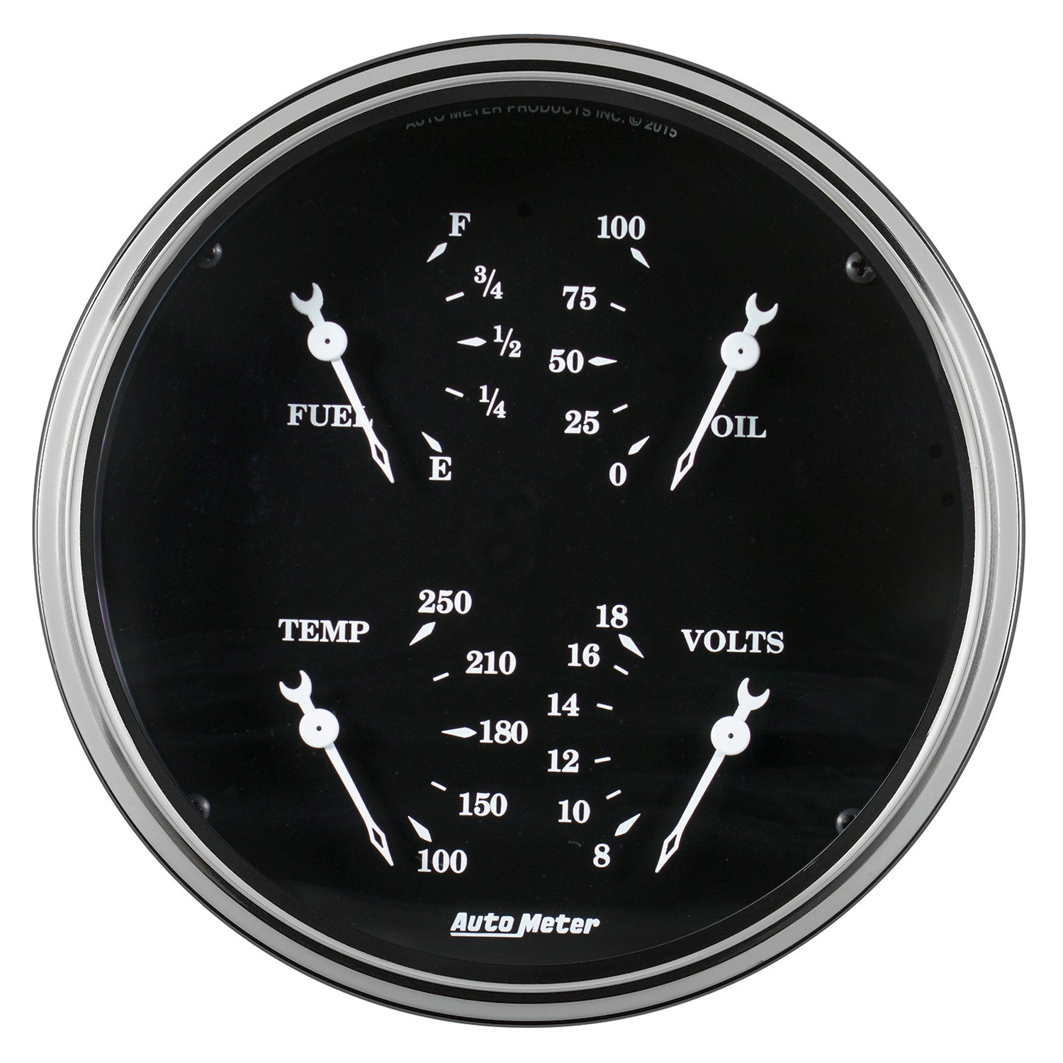Auto Meter Gauge Quad 5in 240E-33F Elec Old Tyme Black - 1710