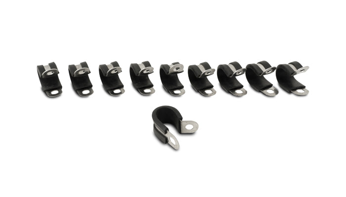 Vibrant Stainless Steel Cushion P-Clamp for 0.3125in OD Hose (10 Pack) - 17188