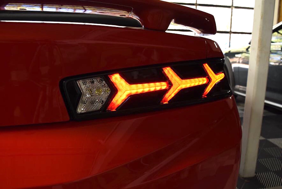 Morimoto - XB LED Tail Lights: Chevrolet Camaro (16-18) (Pair / Lambo / Smoked) - LF401