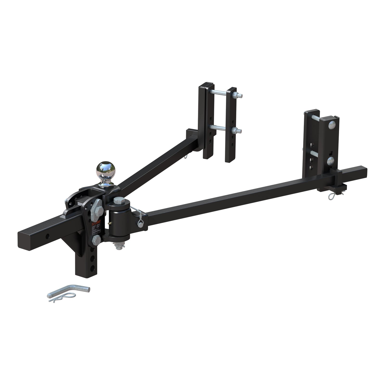 CURT 17355 TruTrack 2P Trunnion Bar Weight Distribution Hitch with 2x Sway Control, 8-12K, 2-In Shank, 2-5/16-Inch Ball