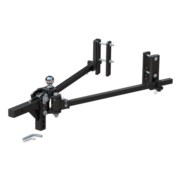 CURT 17355 TruTrack 2P Trunnion Bar Weight Distribution Hitch with 2x Sway Control, 8-12K, 2-In Shank, 2-5/16-Inch Ball