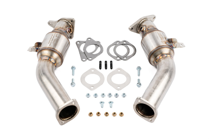 AMS Performance VR30DDTT Street Lower Downpipes w/GESI Catalytic Converter - AMS.53.05.0001-2