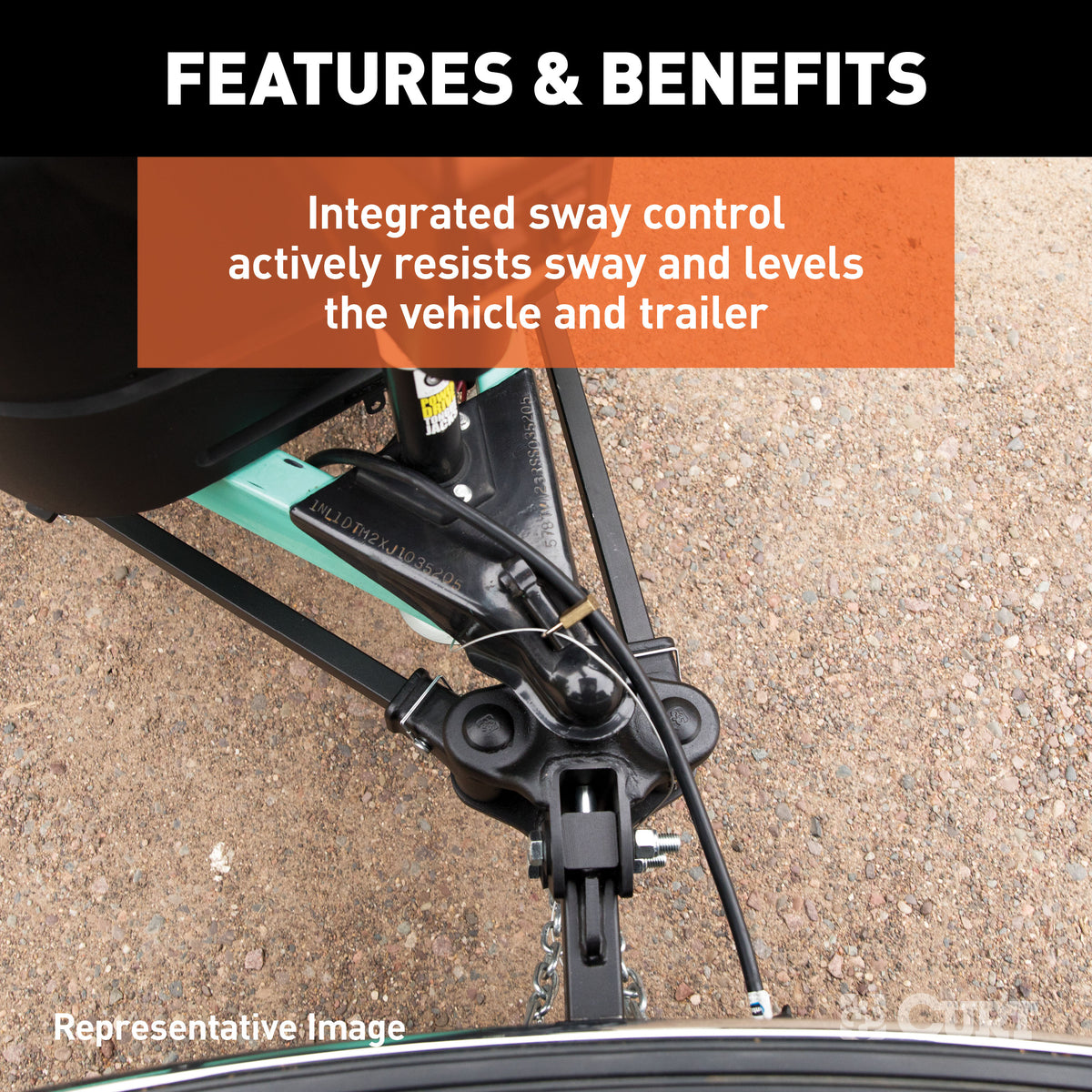 CURT 17499 TruTrack 4P Weight Distribution Hitch with 4x Sway Control, Up to 8K, 2-Inch Shank