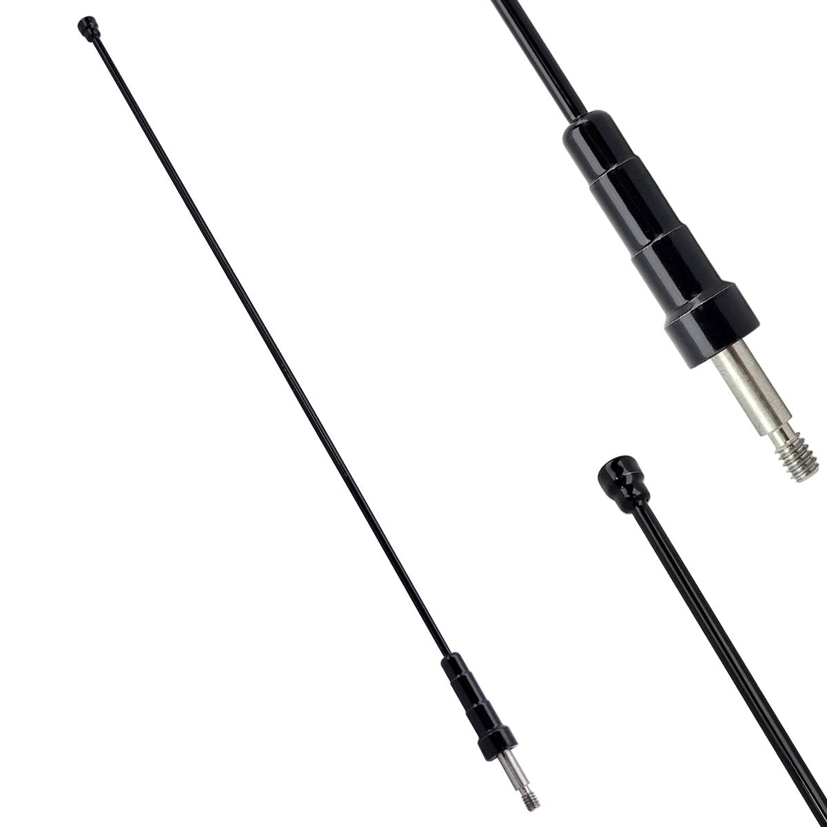 UPR - Billet Shorty Antenna 14" Black (fits 79-09 Ford Mustang) UPR - 1750-03 for 1979-2009 Ford Mustang - angle view