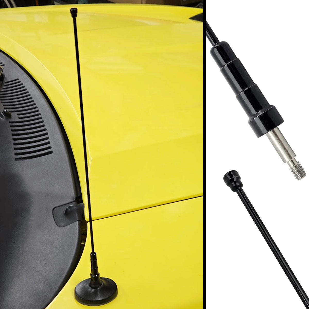 UPR - Billet Shorty Antenna 14" Black (fits 79-09 Ford Mustang) UPR - 1750-03 for 1979-2009 Ford Mustang - detail view