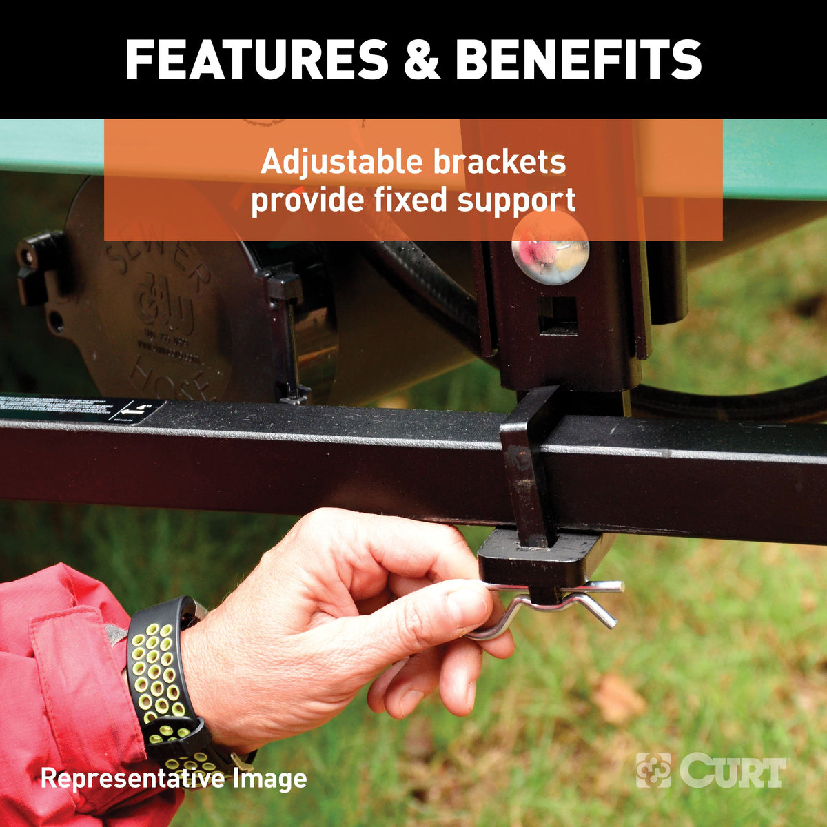CURT 17500 TruTrack 4P Weight Distribution Hitch with 4x Sway Control, Up to 10K, 2-In Shank, 2-5/16-Inch Ball