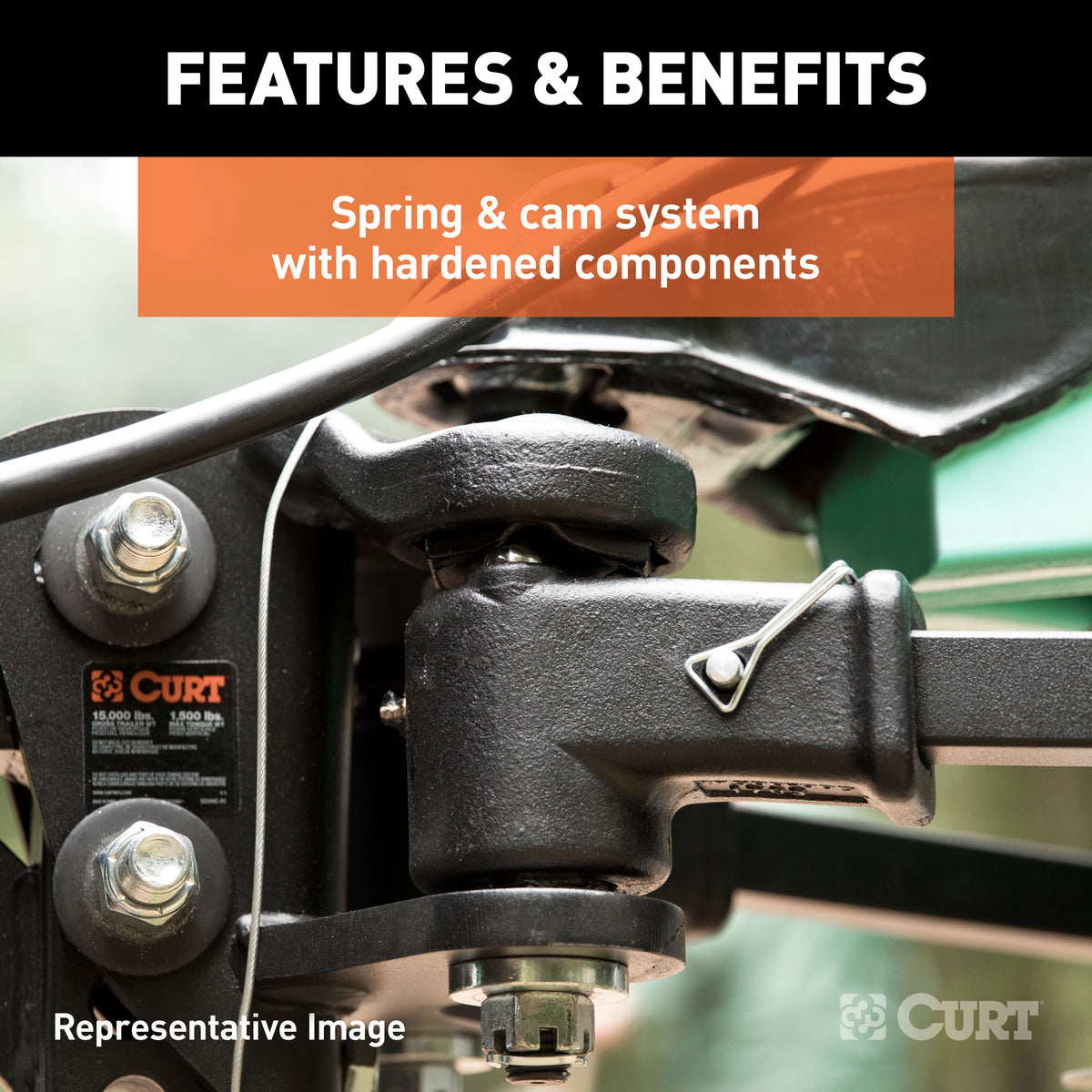 CURT 17500 TruTrack 4P Weight Distribution Hitch with 4x Sway Control, Up to 10K, 2-In Shank, 2-5/16-Inch Ball