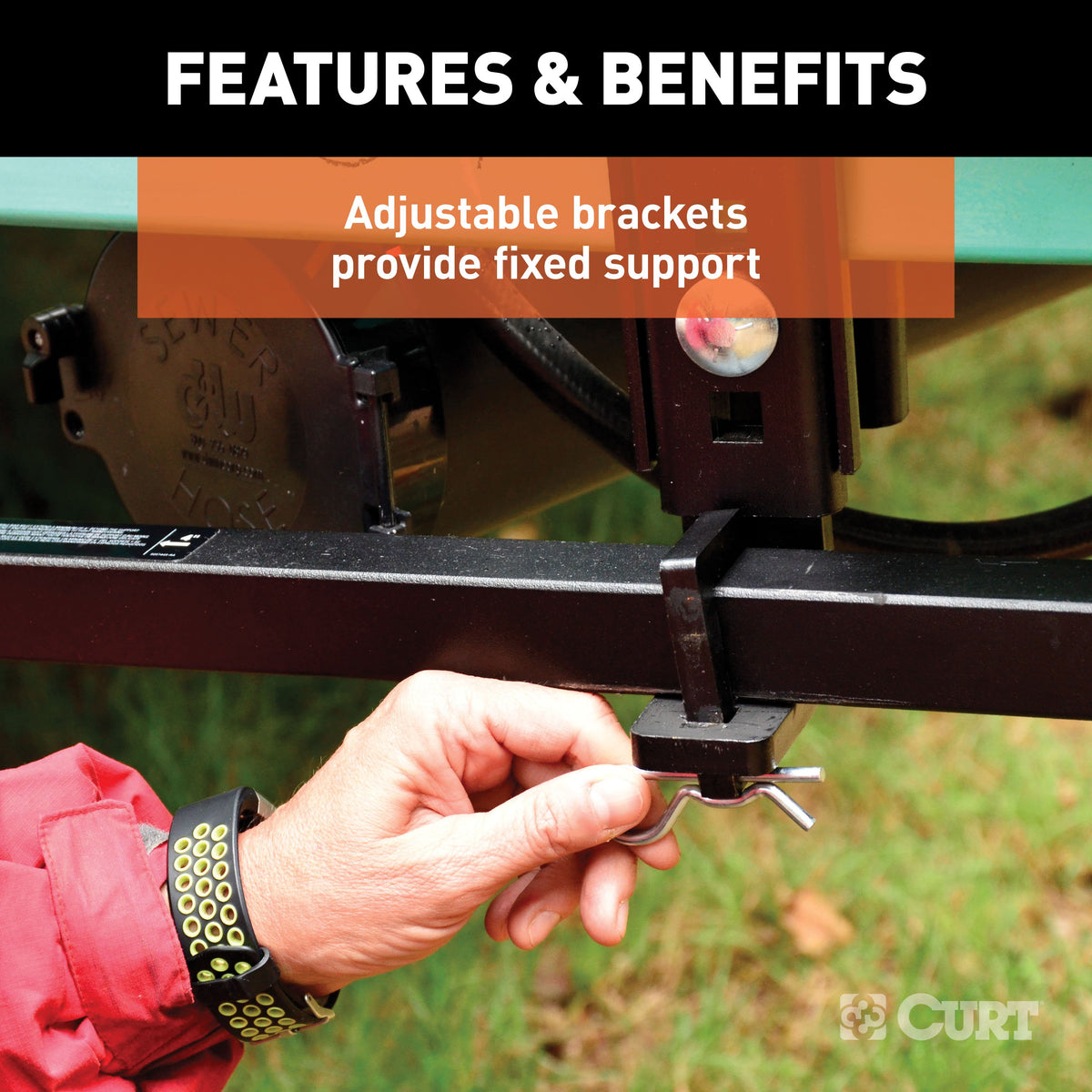 CURT 17501 TruTrack 4P Weight Distribution Hitch with 4x Sway Control, Up to 15K, 2-In Shank, 2-5/16-Inch Ball