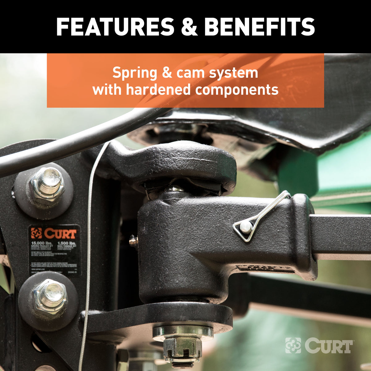 CURT 17501 TruTrack 4P Weight Distribution Hitch with 4x Sway Control, Up to 15K, 2-In Shank, 2-5/16-Inch Ball