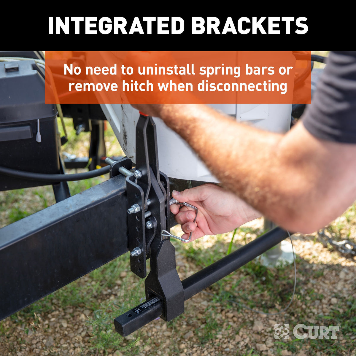 CURT 17510 TruTrack 2P Trailer-Mounted Weight Distribution Hitch with Sway Control, 8-10K