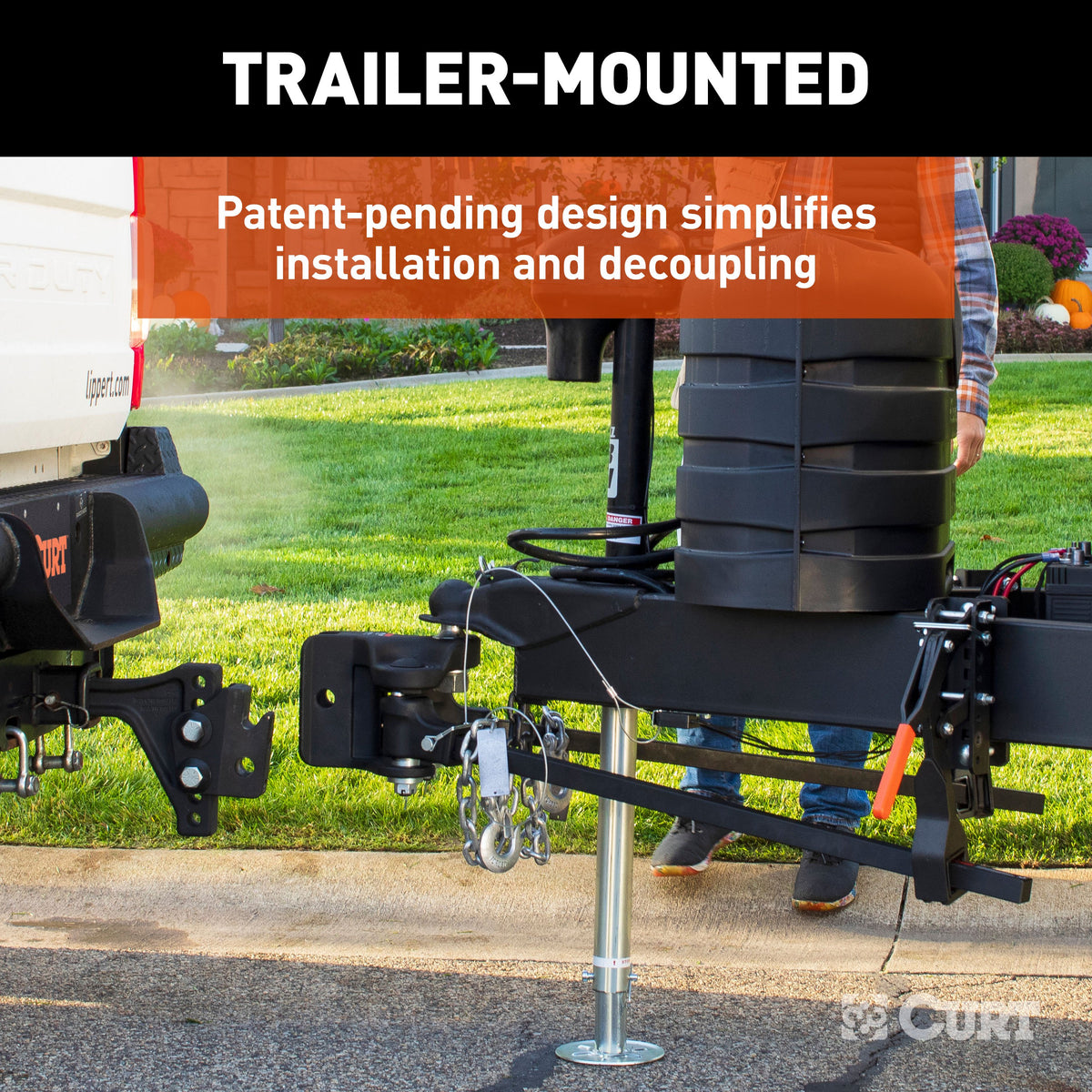 CURT 17520 TruTrack 4P Trailer-Mounted Weight Distribution Hitch with Active Sway Control, Up to 10,000 GTW