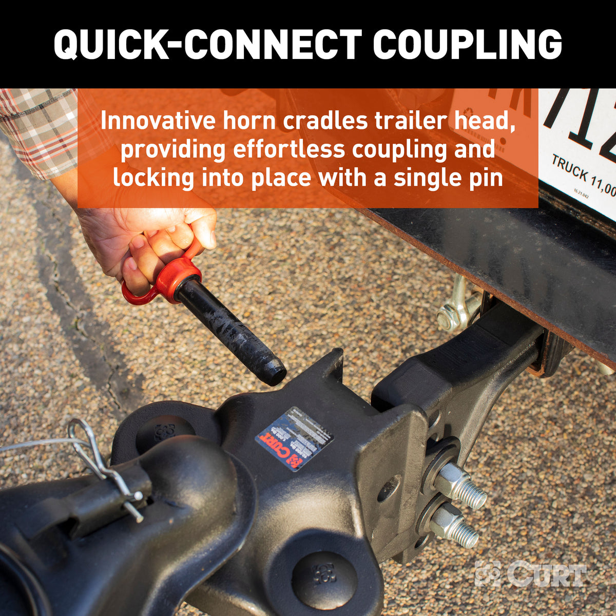 CURT 17520 TruTrack 4P Trailer-Mounted Weight Distribution Hitch with Active Sway Control, Up to 10,000 GTW