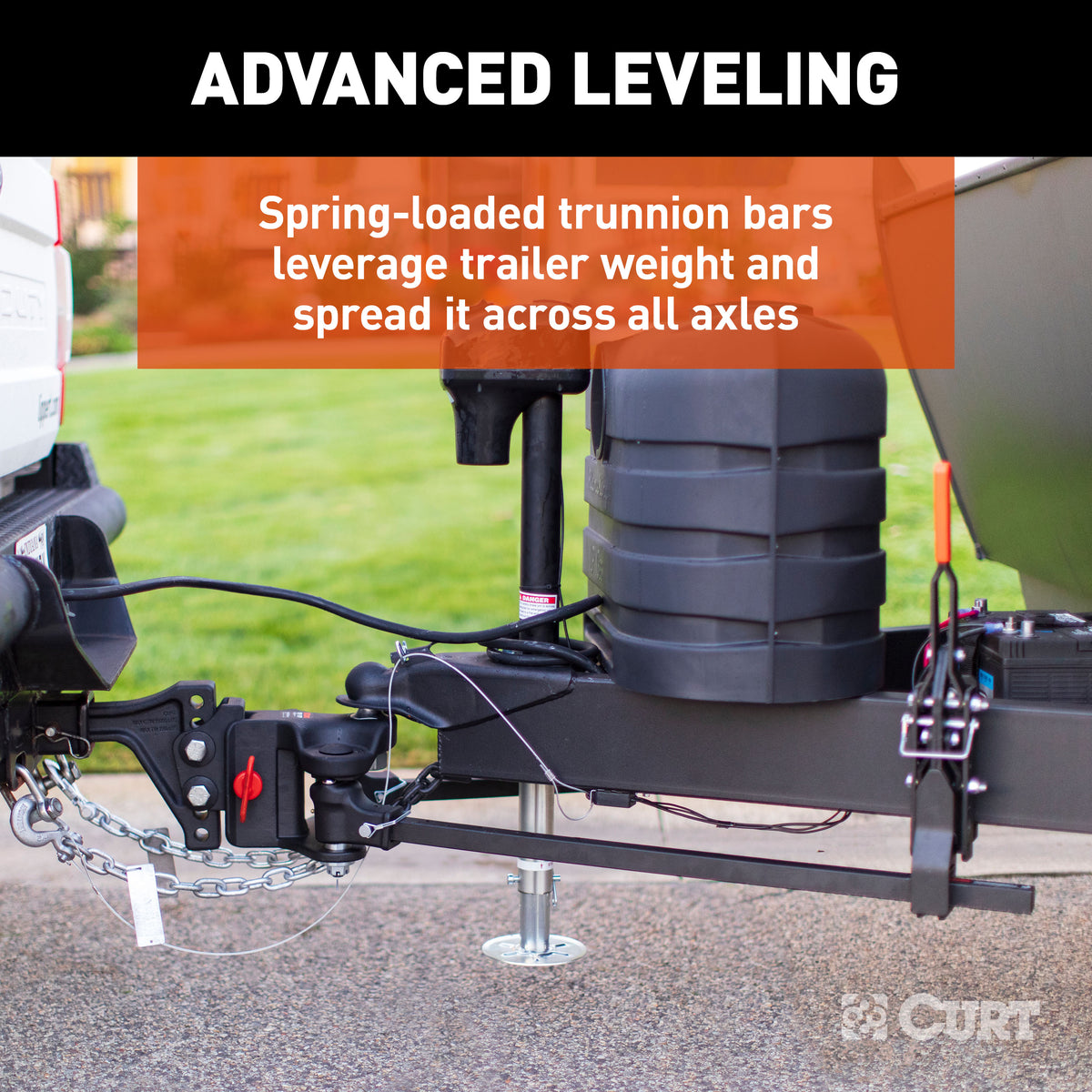 CURT 17520 TruTrack 4P Trailer-Mounted Weight Distribution Hitch with Active Sway Control, Up to 10,000 GTW