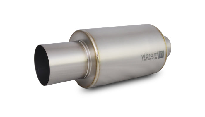 Vibrant Titanium Muffler w/Straight Cut Natural Tip 3.5in Inlet / 3.5in Outlet - 17565