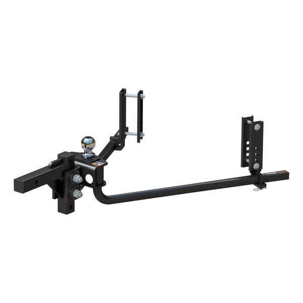 CURT 17599 TruTrack 2P Round Bar Weight Distribution Hitch with 2x Sway Control, Up to 8K, 2-In Shank, 2-5/16-Inch Ball