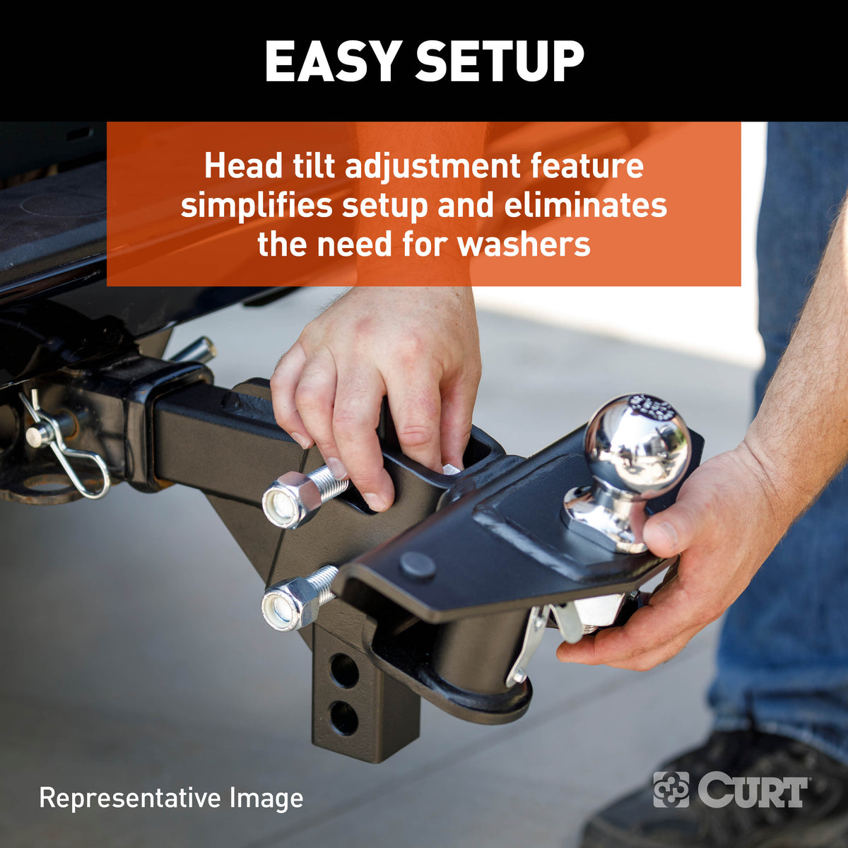 CURT 17599 TruTrack 2P Round Bar Weight Distribution Hitch with 2x Sway Control, Up to 8K, 2-In Shank, 2-5/16-Inch Ball