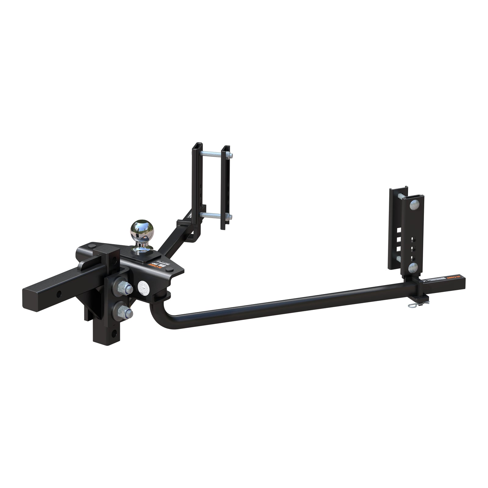 CURT 17601 TruTrack 2P Round Bar Weight Distribution Hitch with 2x Sway Control, Up to 10K, 2-In Shank, 2-5/16-Inch Ball