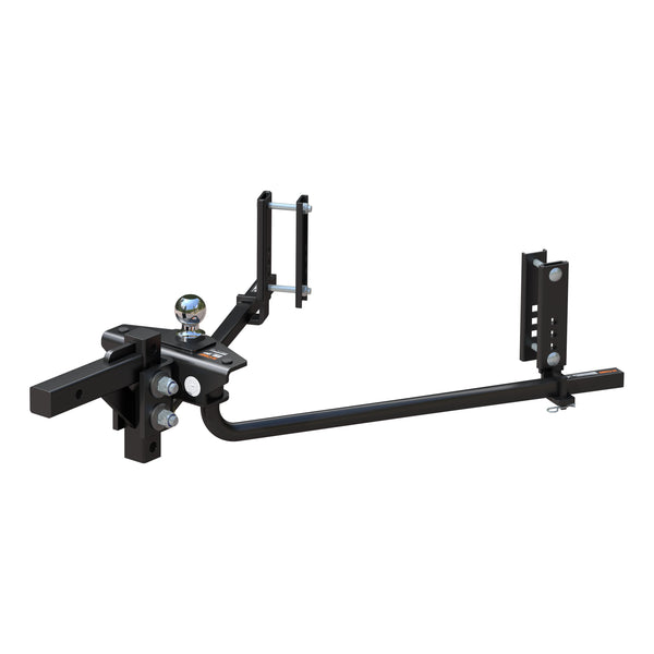 CURT 17601 TruTrack 2P Round Bar Weight Distribution Hitch with 2x Sway Control, Up to 10K, 2-In Shank, 2-5/16-Inch Ball