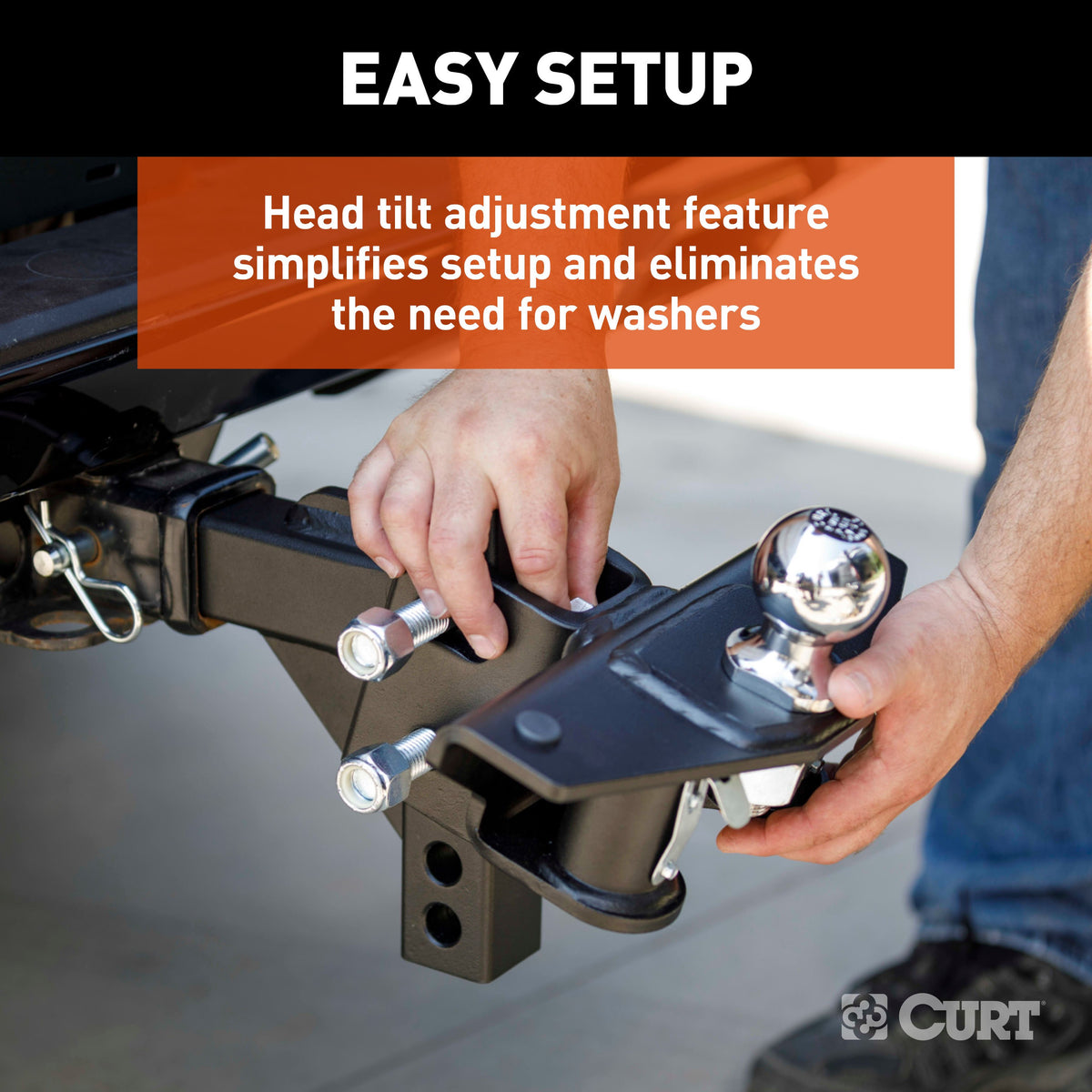 CURT 17601 TruTrack 2P Round Bar Weight Distribution Hitch with 2x Sway Control, Up to 10K, 2-In Shank, 2-5/16-Inch Ball
