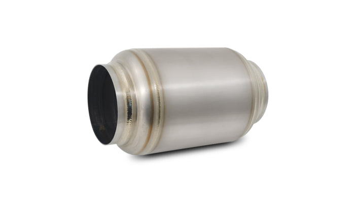 Vibrant Titanium Muffler w/Natural Tip 3.5in. Inlet / 3.5in. Outlet / 5.5in Dia - 17635