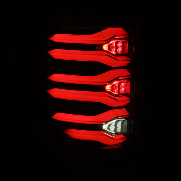 AlphaRex 09-14 Ford F150 LUXX LED Tailights - AlphaBlack Housing - 653080 for 2009-2014 Ford F 150 - front view