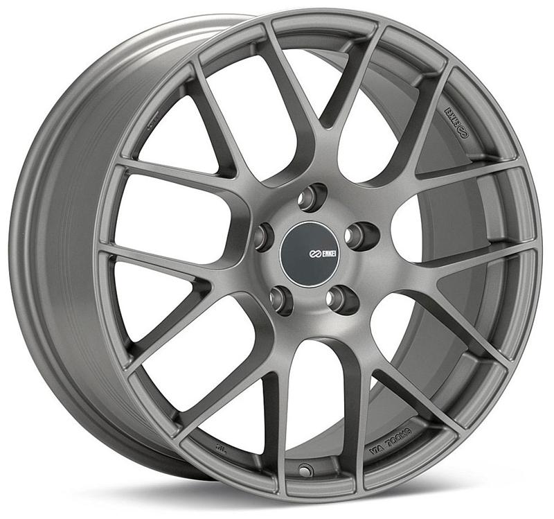 Enkei Raijin 19x8 42mm Offset 5x120 Bolt Pattern 72.6 Hub Bore Titanium Gray Wheel *Min Qty 60* - 467-980-1242GM