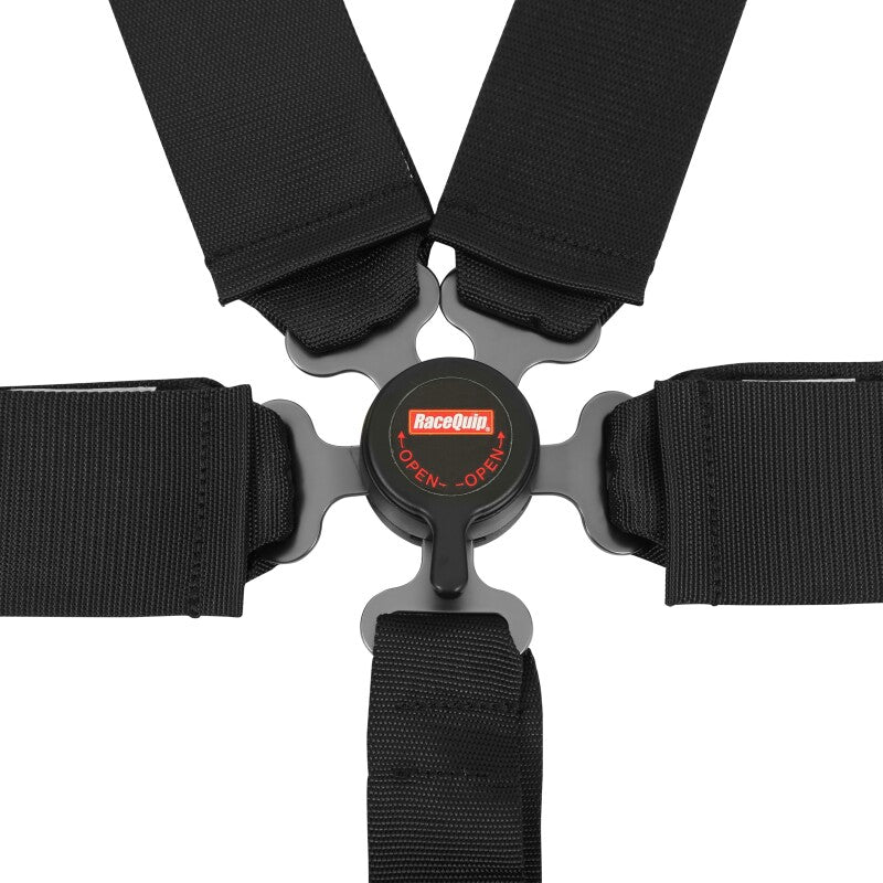RaceQuip Black SFI CAMLOCK 6pt PU Lap Seat Belt - 744004RQP