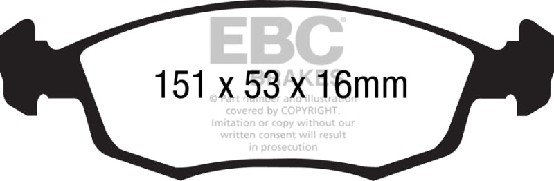 EBC 11+ Fiat 500 1.4 (ATE Calipers) Redstuff Front Brake Pads - DP31879C