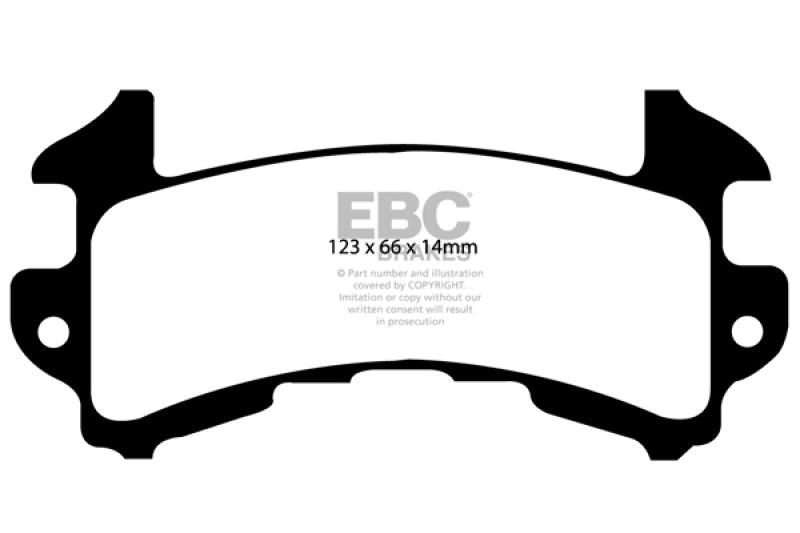 EBC 73-74 Buick Apollo 4.1 Ultimax2 Front Brake Pads - UD052 for 1980-1986 Chevrolet K20 Suburban - front view