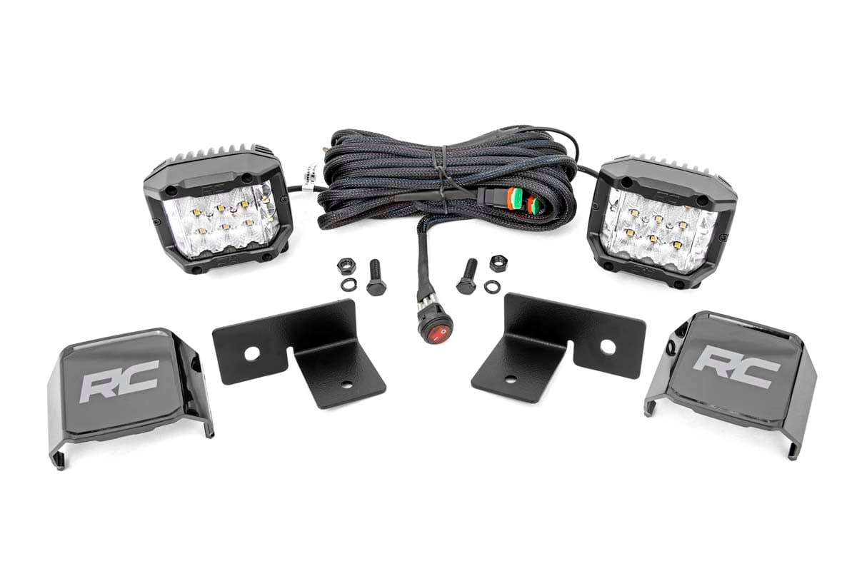 LED Light | Under Bed Mount | 2" Chrome Pair | Wide Angle | Polaris General/General XP