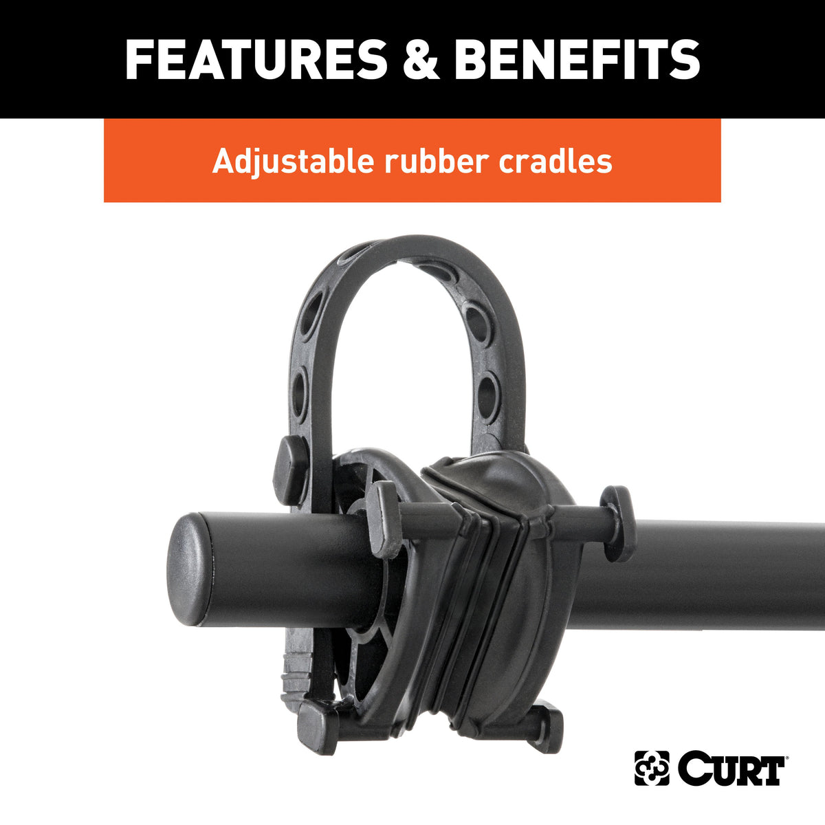 CURT 18021 Trailer Hitch Bike Rack Mount, Fits 1-1/4, 2-Inch Receiver, 2 Bicycles