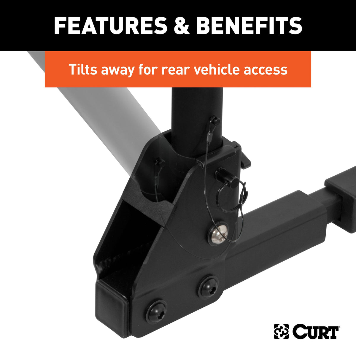 CURT 18021 Trailer Hitch Bike Rack Mount, Fits 1-1/4, 2-Inch Receiver, 2 Bicycles