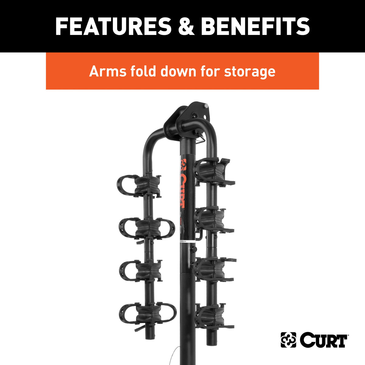 CURT 18030 Extendable Trailer Hitch Bike Rack Mount, Fits 1-1/4, 2-Inch Receiver, 2 or 4 Bicycles