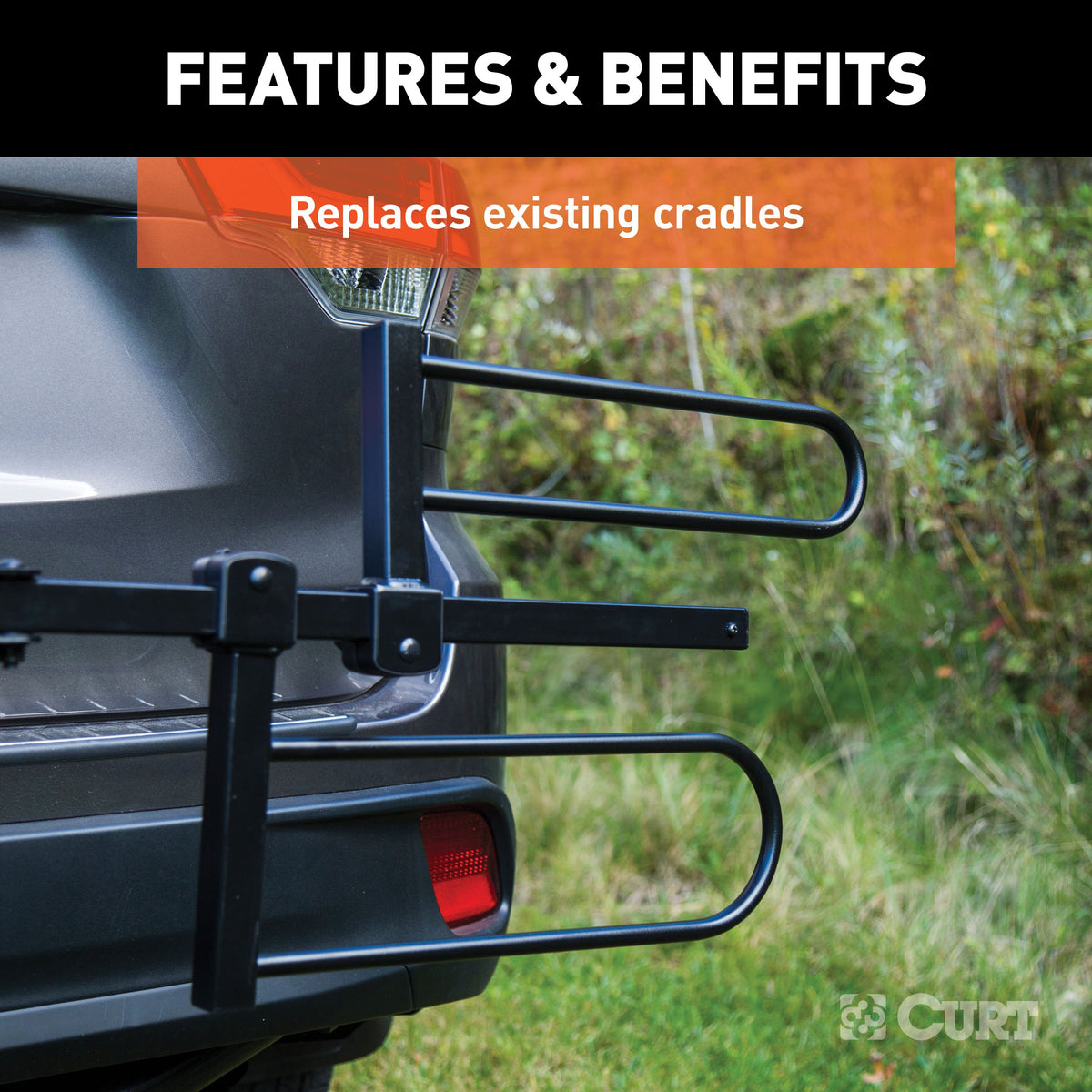CURT 18091 Tray-Style Bike Rack Cradles for Fat Tires Up to 4-7/8 Inches Wide, 2-Pack
