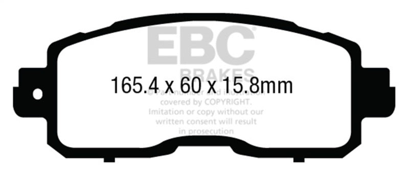 EBC 13+ Nissan Altima 2.5 (L33) Sedan Greenstuff Front Brake Pads - DP23011 for 2013-2023 Nissan Altima - front view
