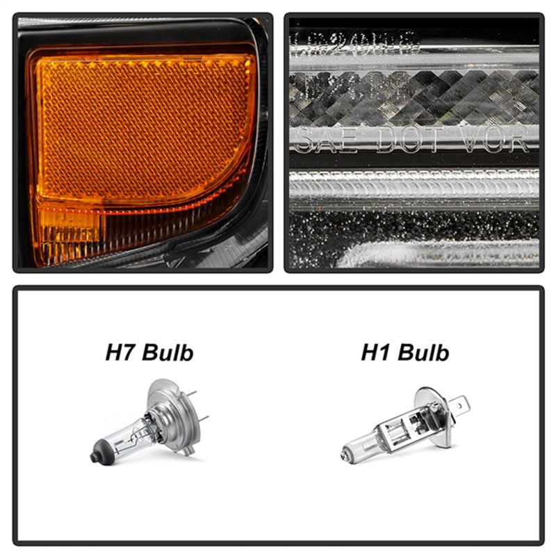 Spyder 20-23 Chevy Silverado 2500/3500 Proj Headlights - LED DRL - Black PRO-YD-CSHD20SI-SEQ-BK